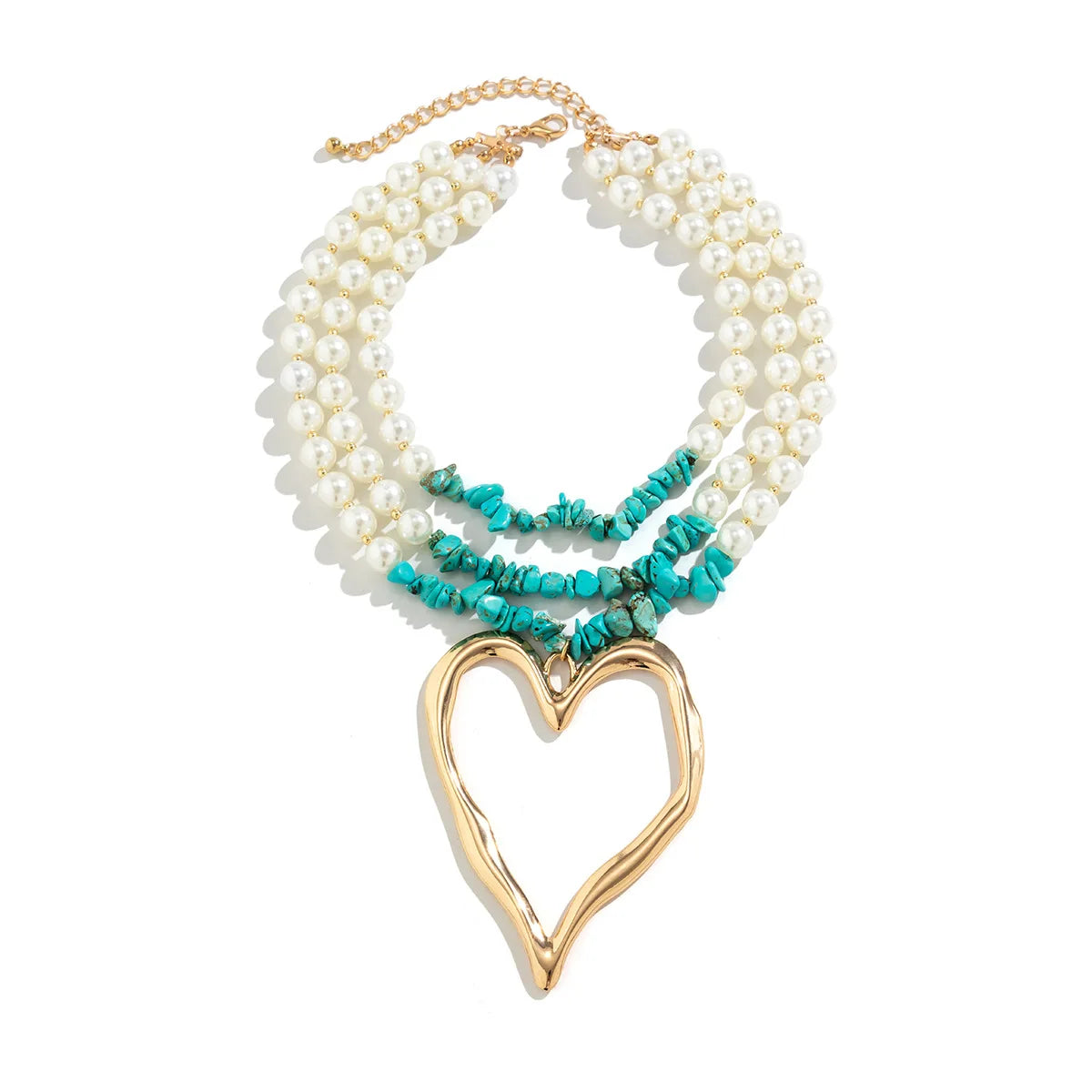 Exaggerated Pearl Bead Chain Necklace