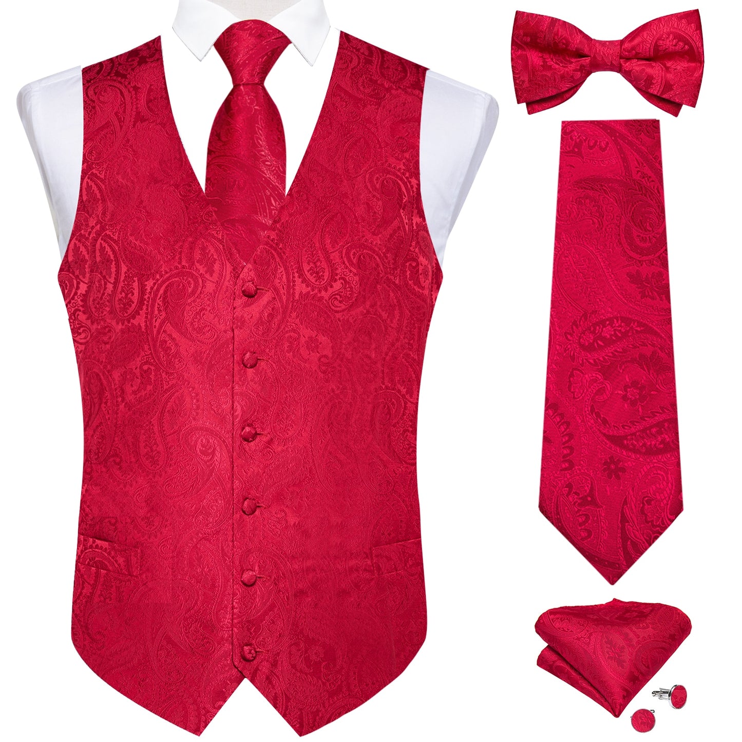 Causal Paisley V-neck Vest