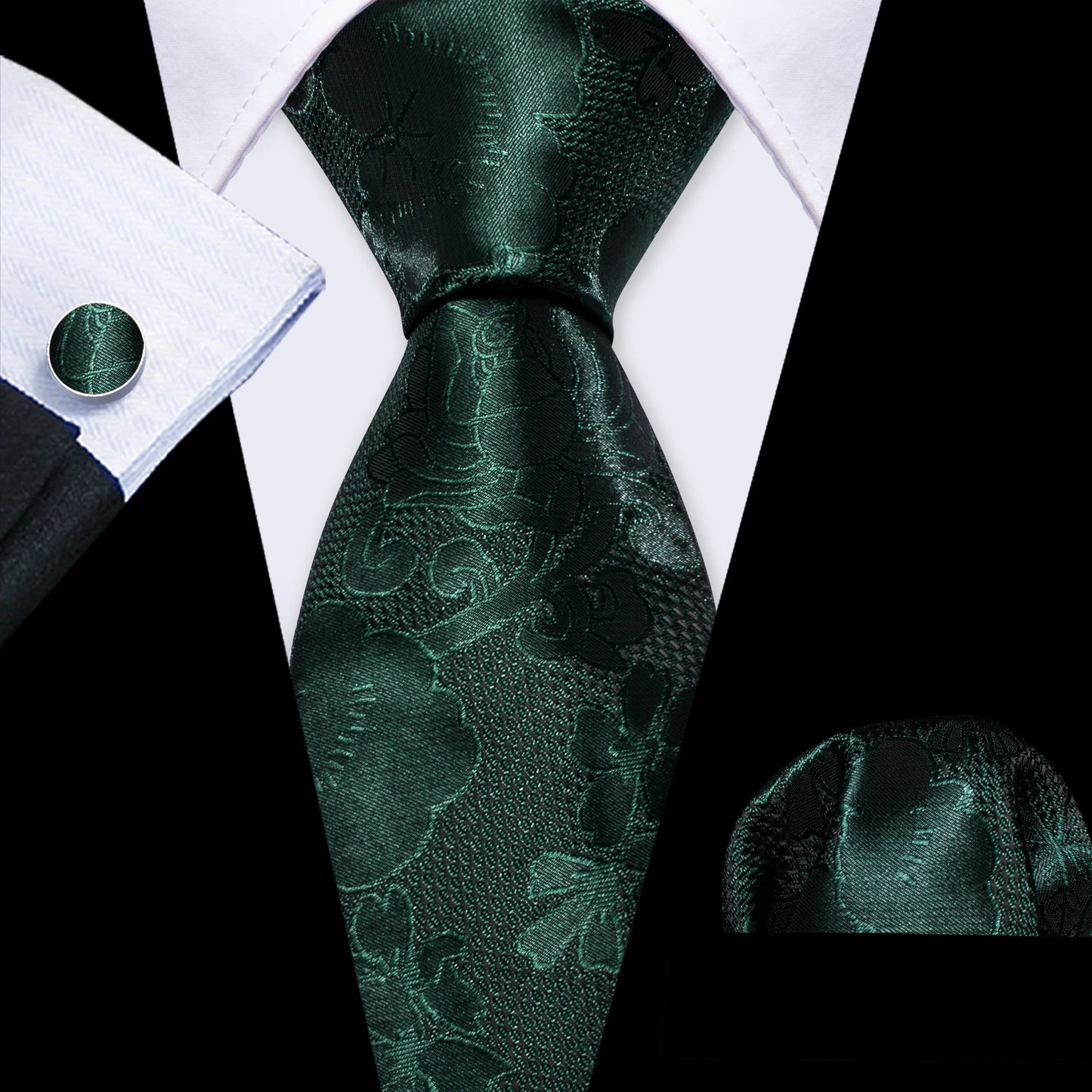 Black Gold Pink Neck Tie Set
