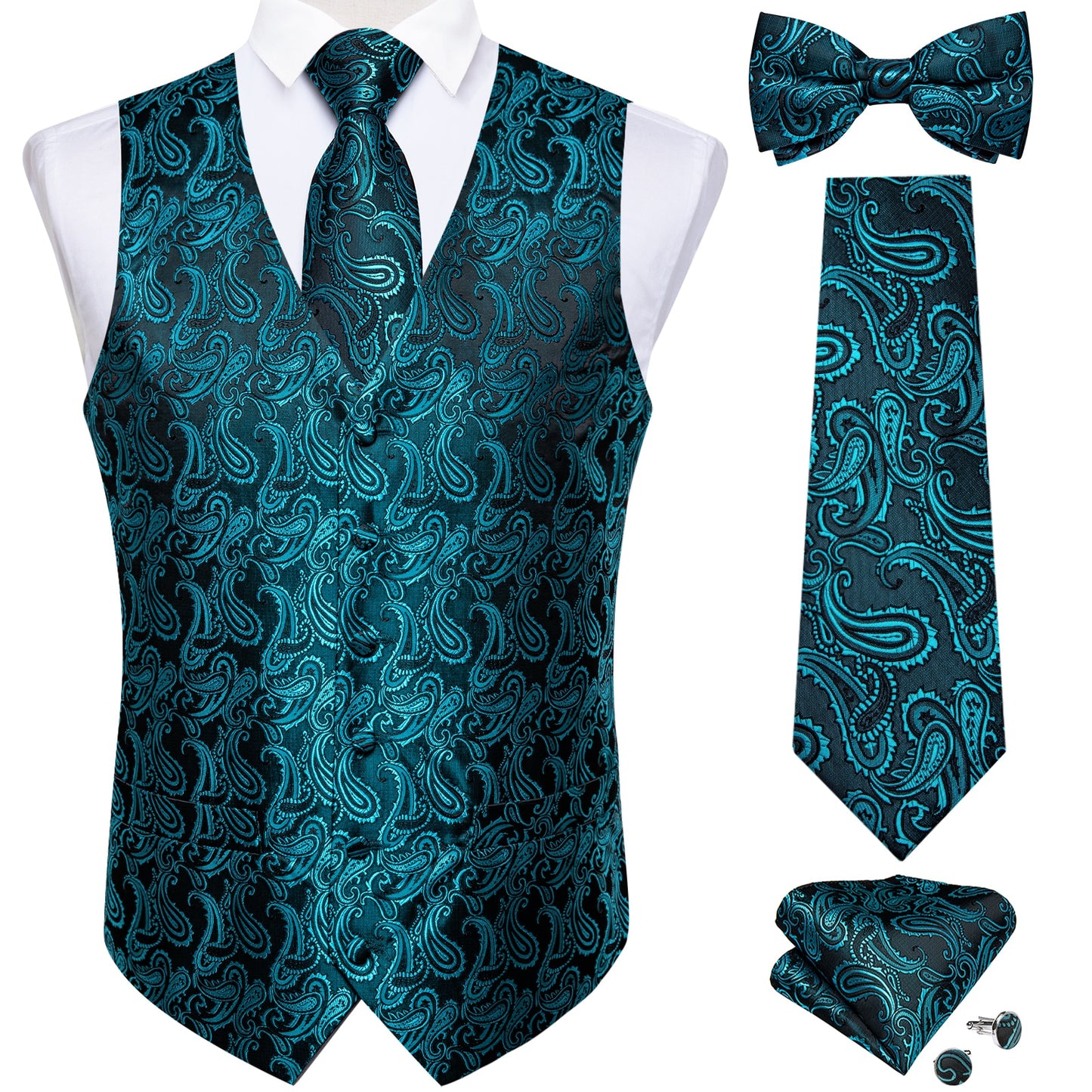 Causal Paisley V-neck Vest