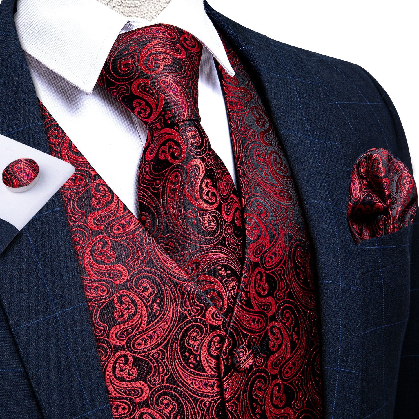Causal Paisley V-neck Vest