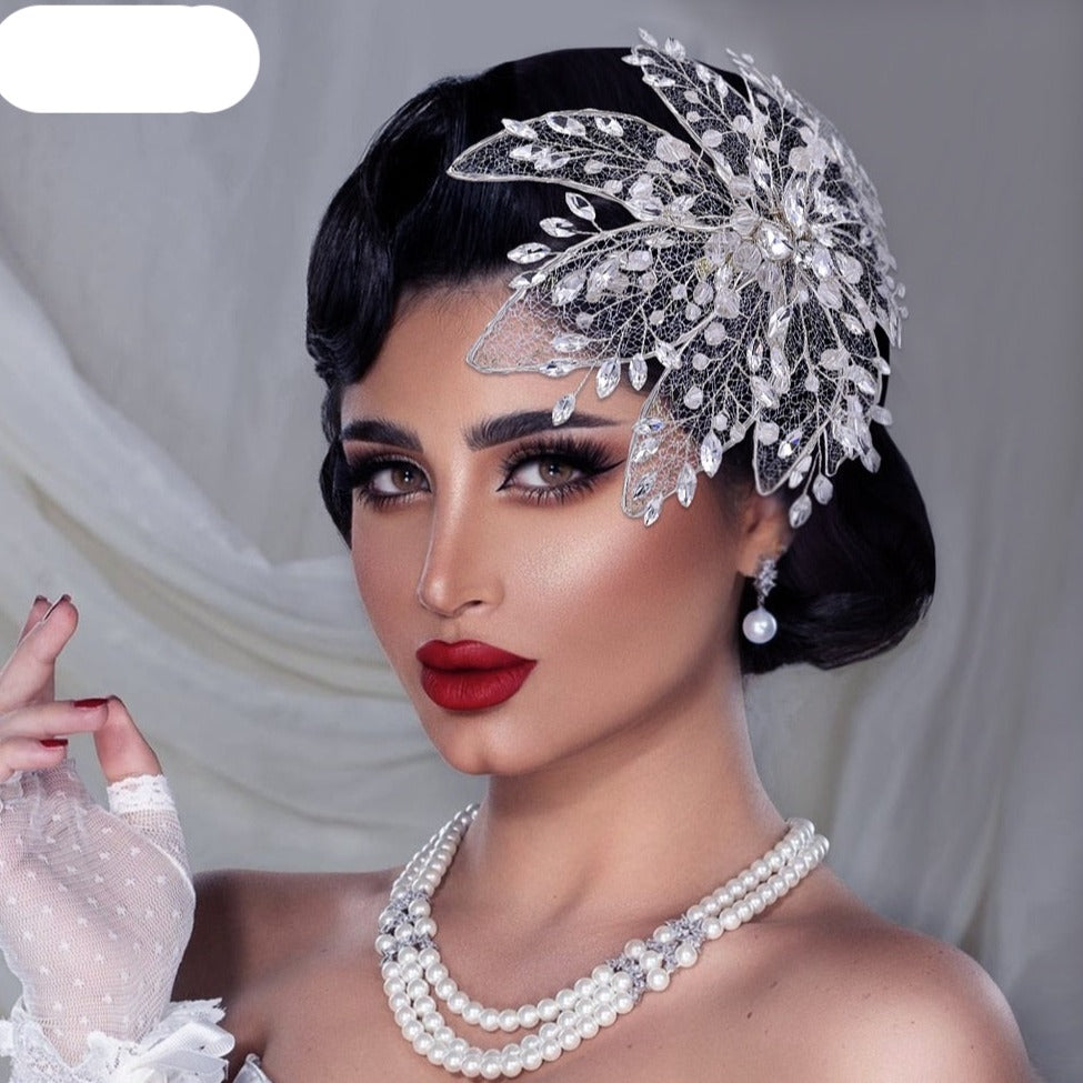 Floral Rhinestone Bridal Headpiece