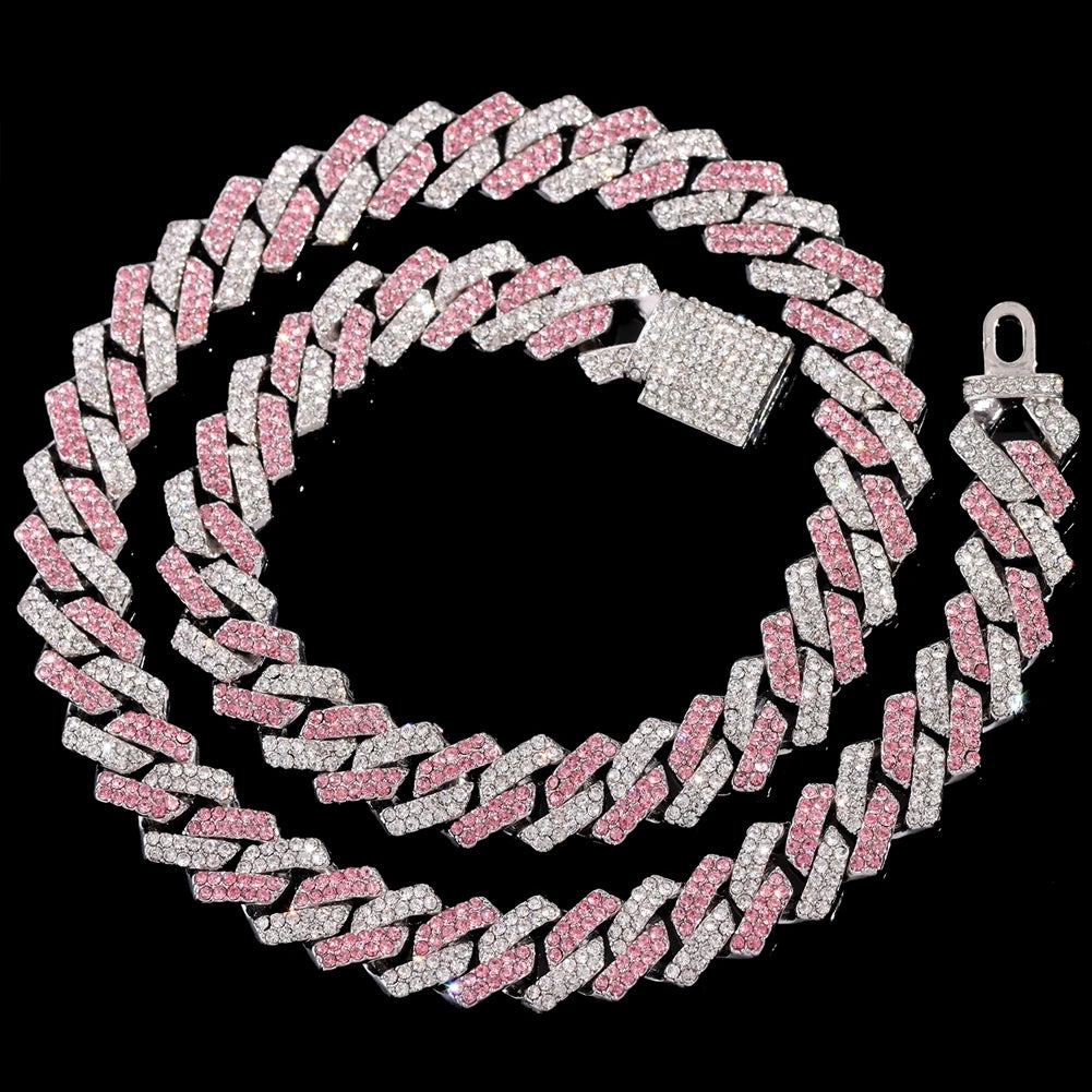 14mm Multicolor Iced Out Necklace