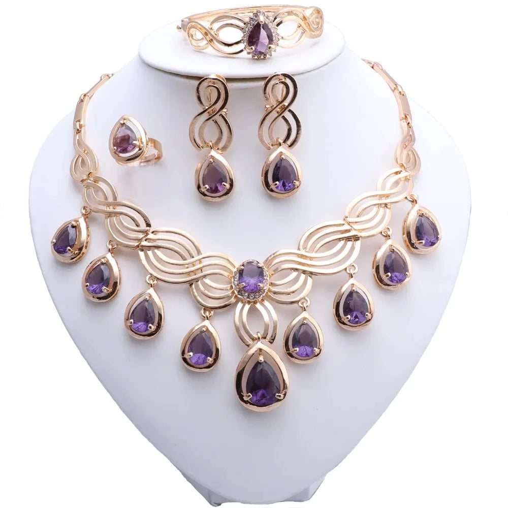 Elegant Crystal Statement Necklace Set