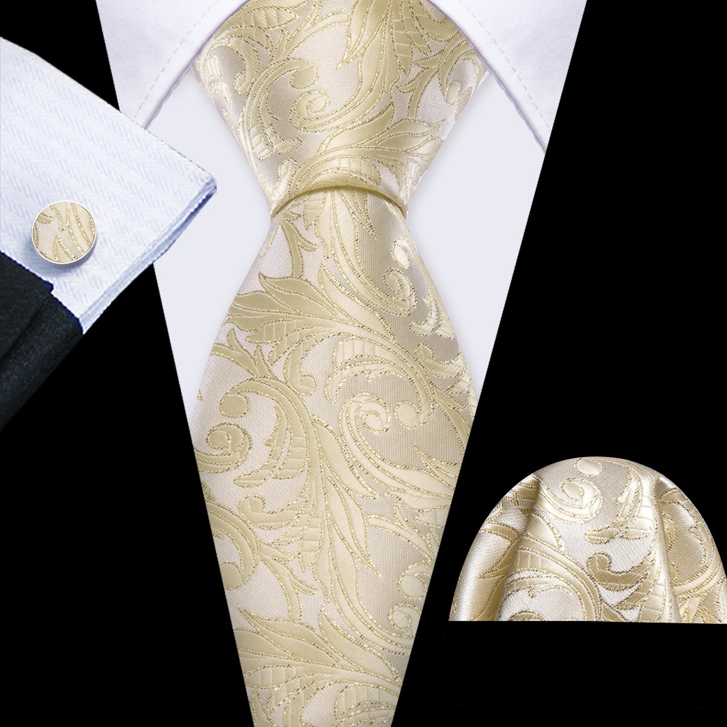 Black Gold Pink Neck Tie Set