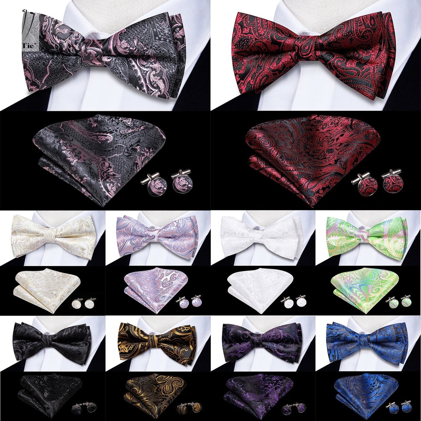 Bowtie Jacquard Adult Bow Tie Set