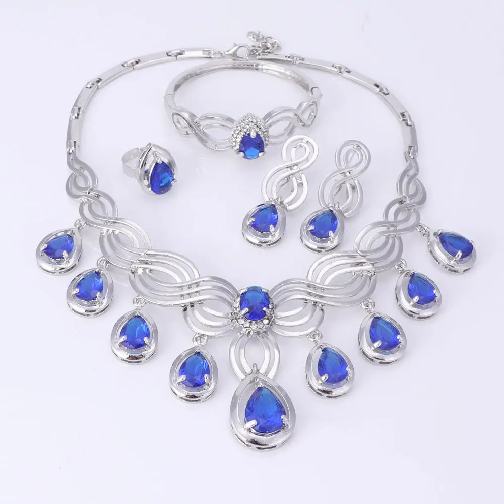 Elegant Crystal Statement Necklace Set