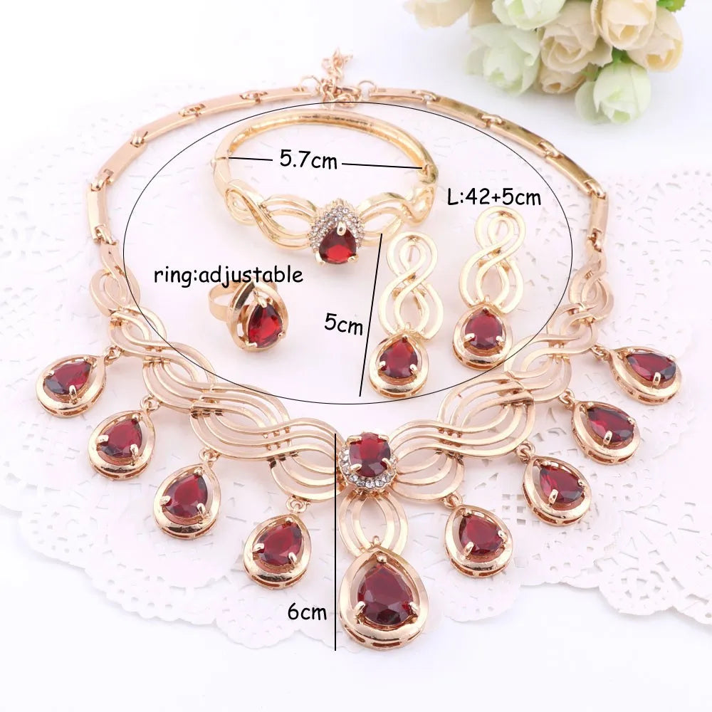 Elegant Crystal Statement Necklace Set