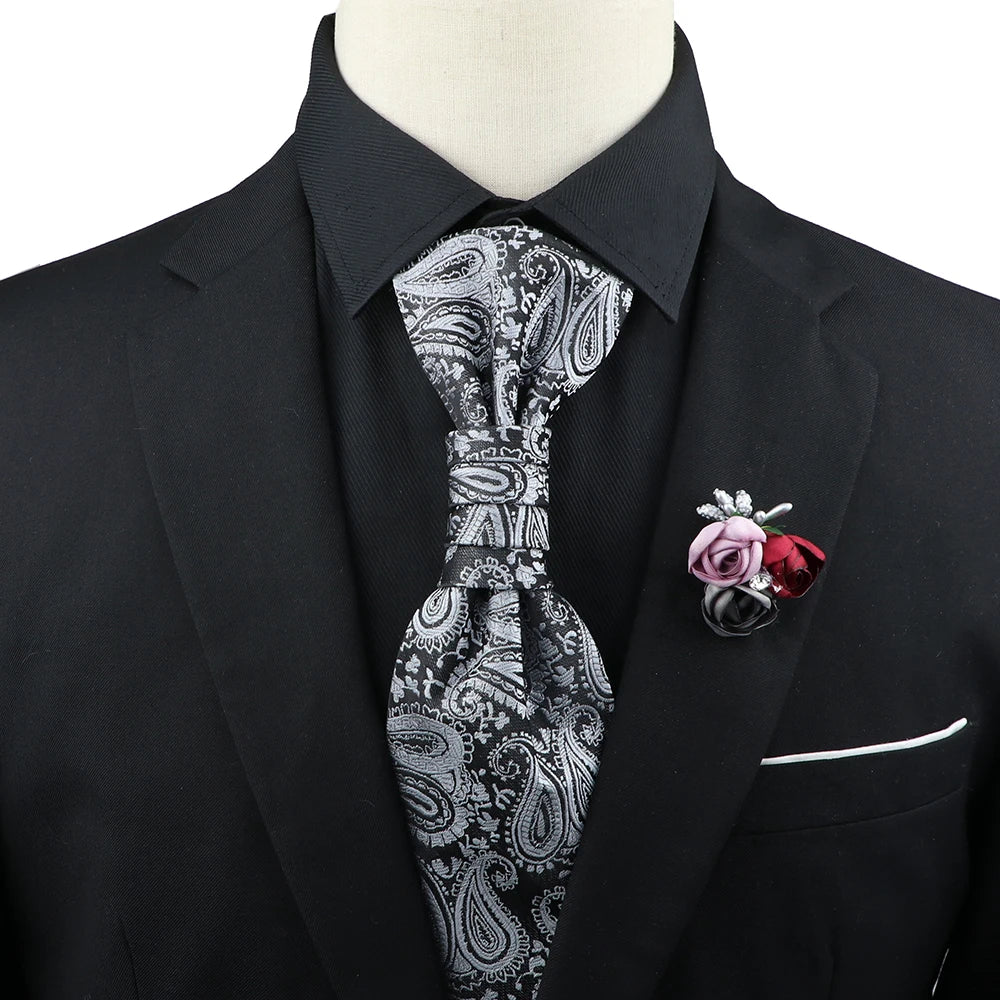 Paisley Tie & Brooch Set