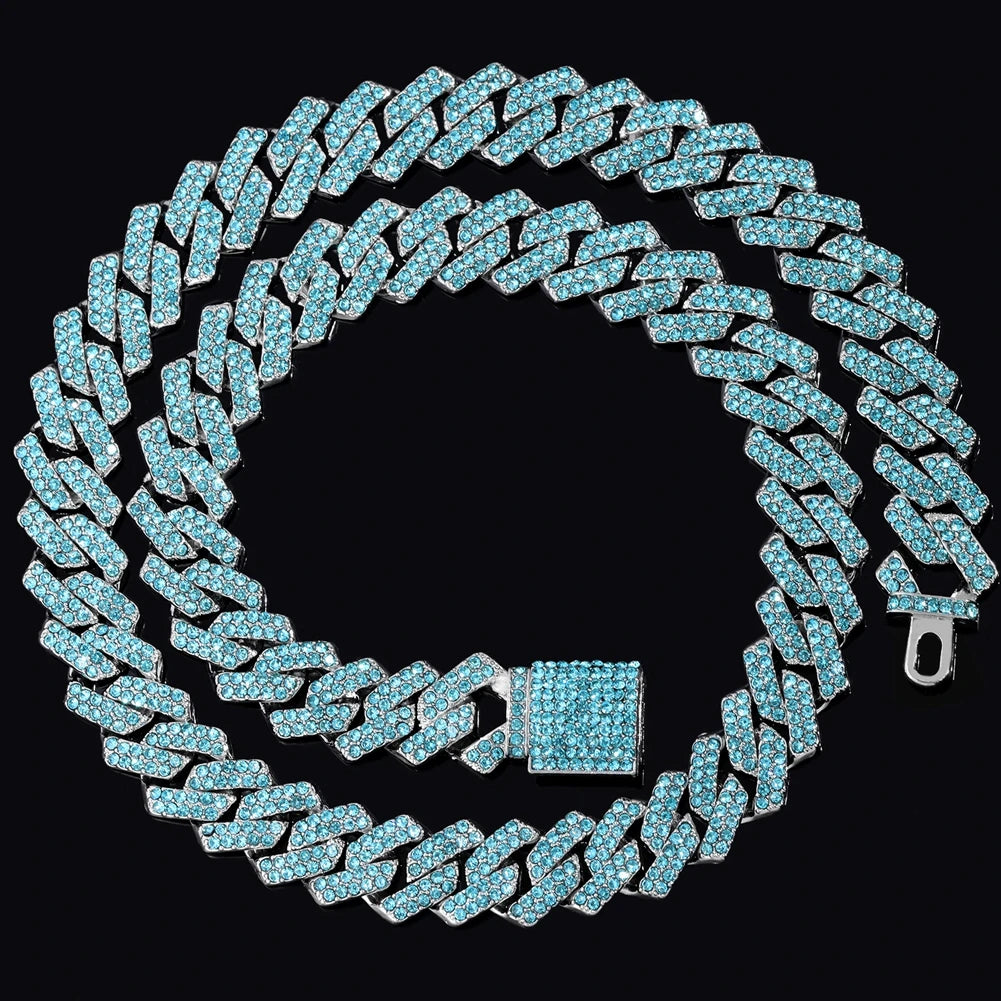 14mm Multicolor Iced Out Necklace
