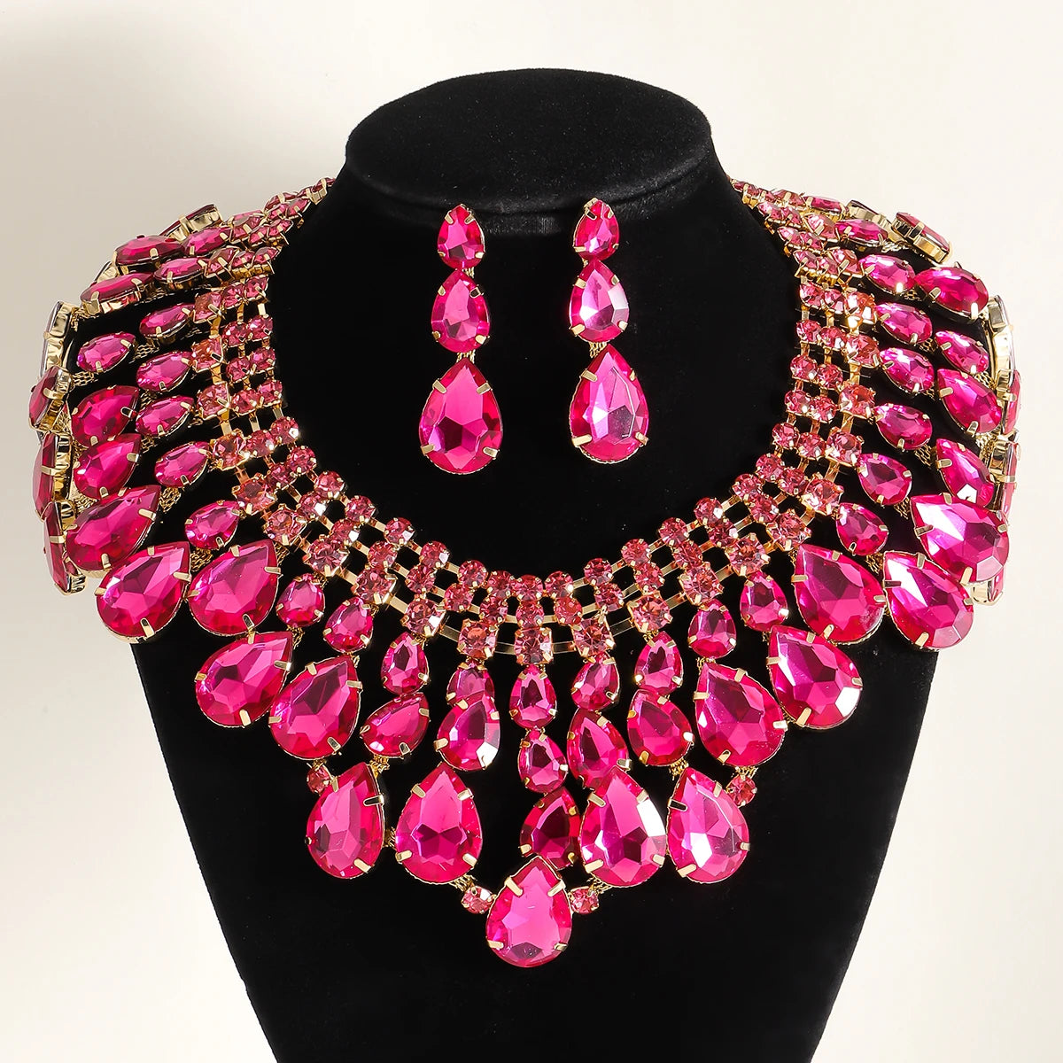 Pink Vintage Rhinestone Jewelry Accessories