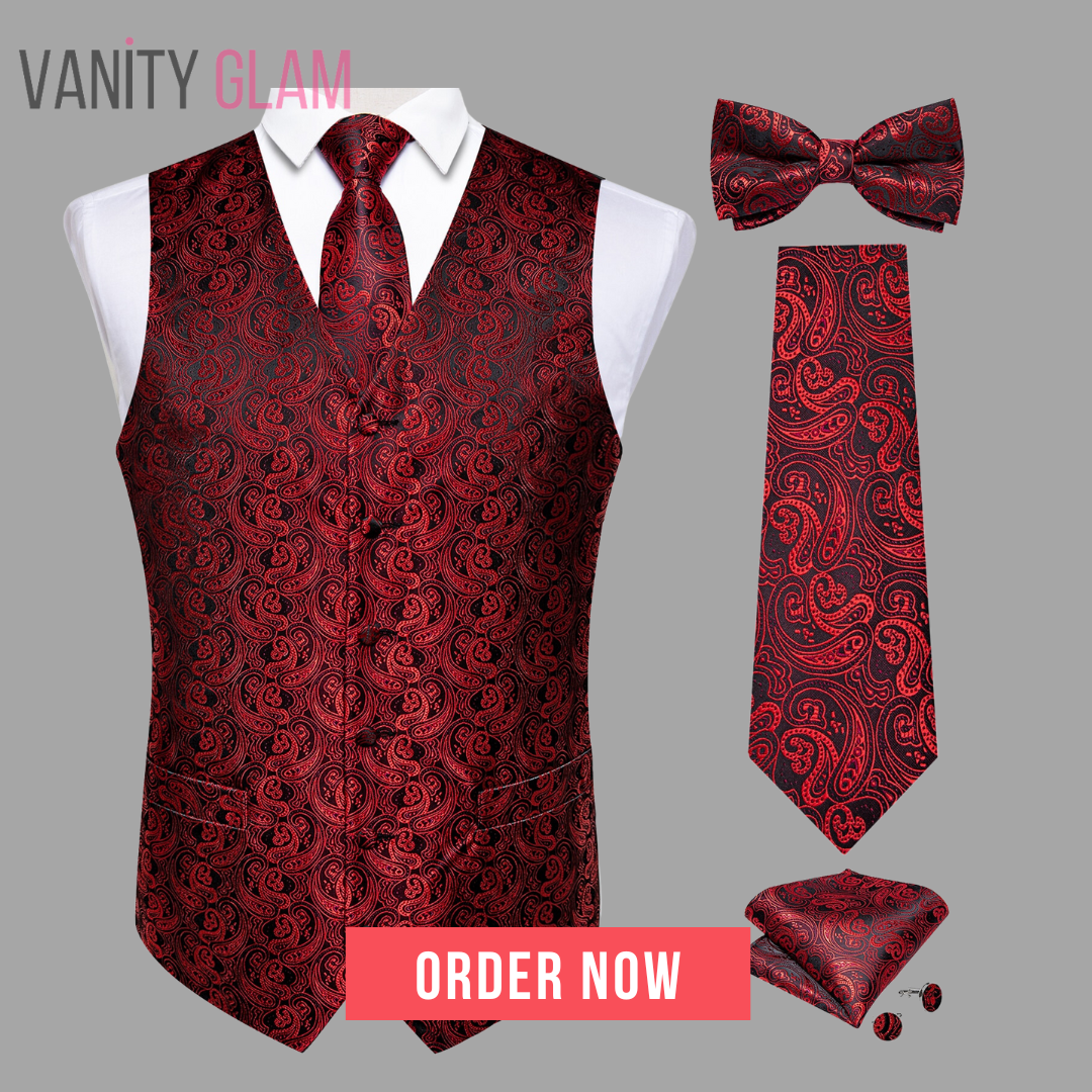 Causal Paisley V-neck Vest