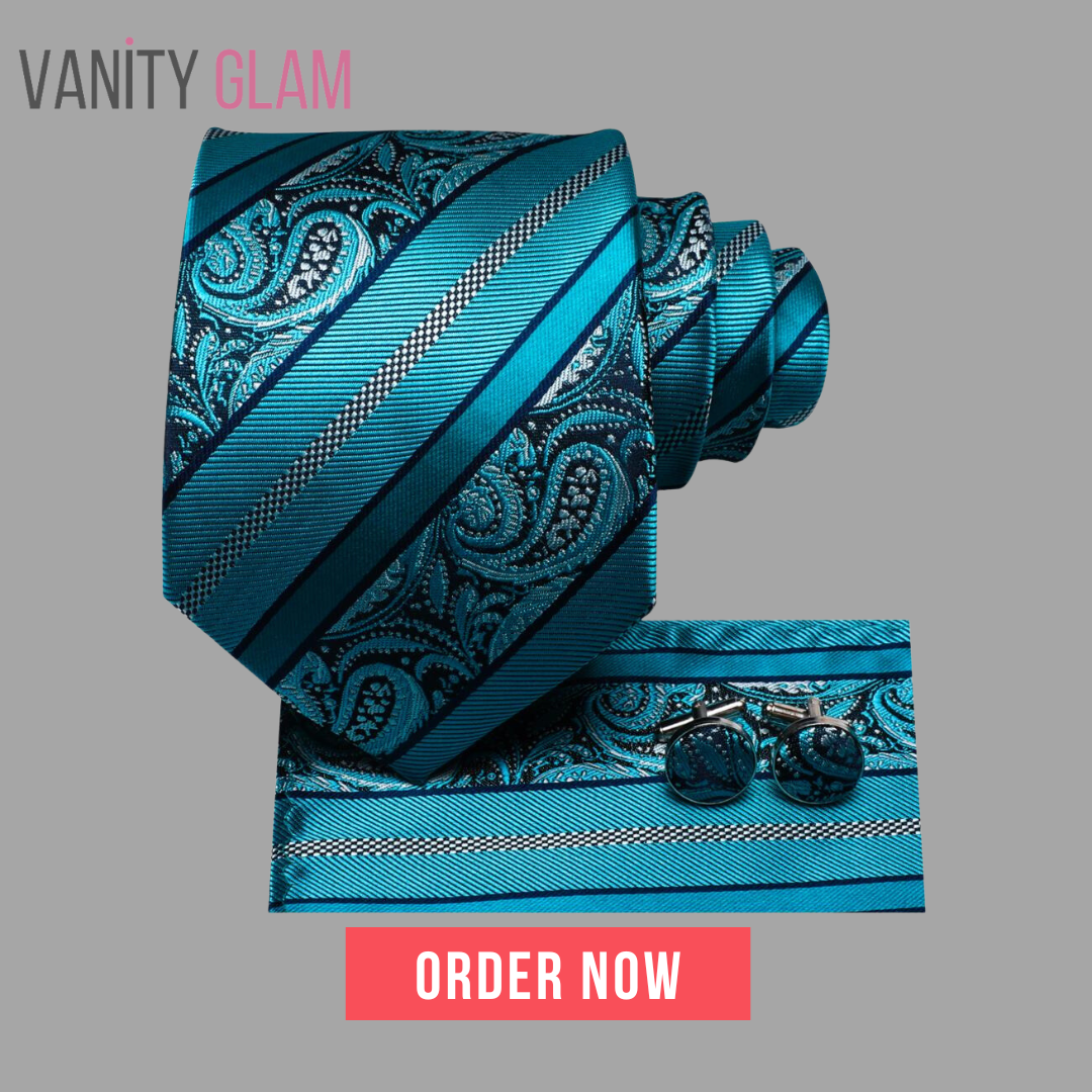 Elegent Teal Tie Set