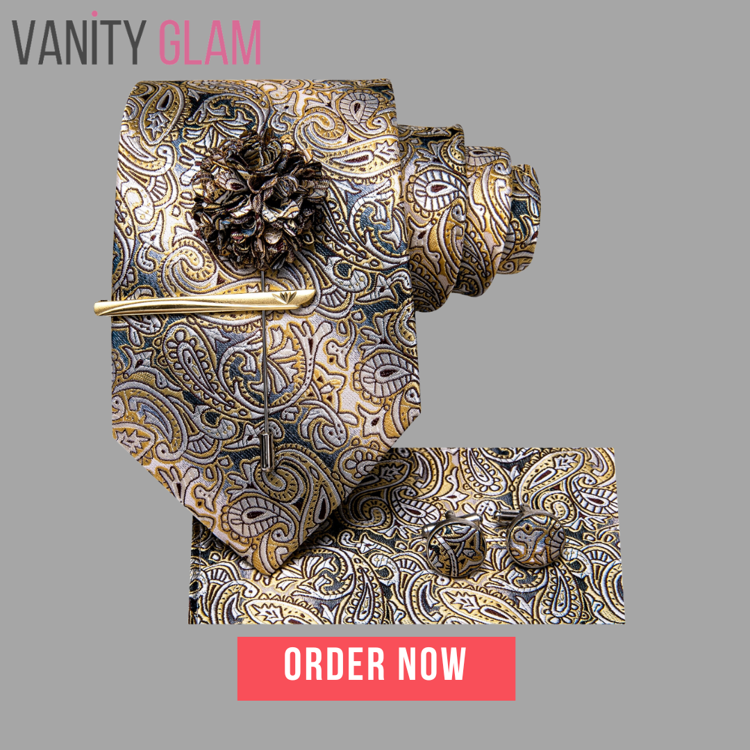 Paisley Silk Men's Tie Set