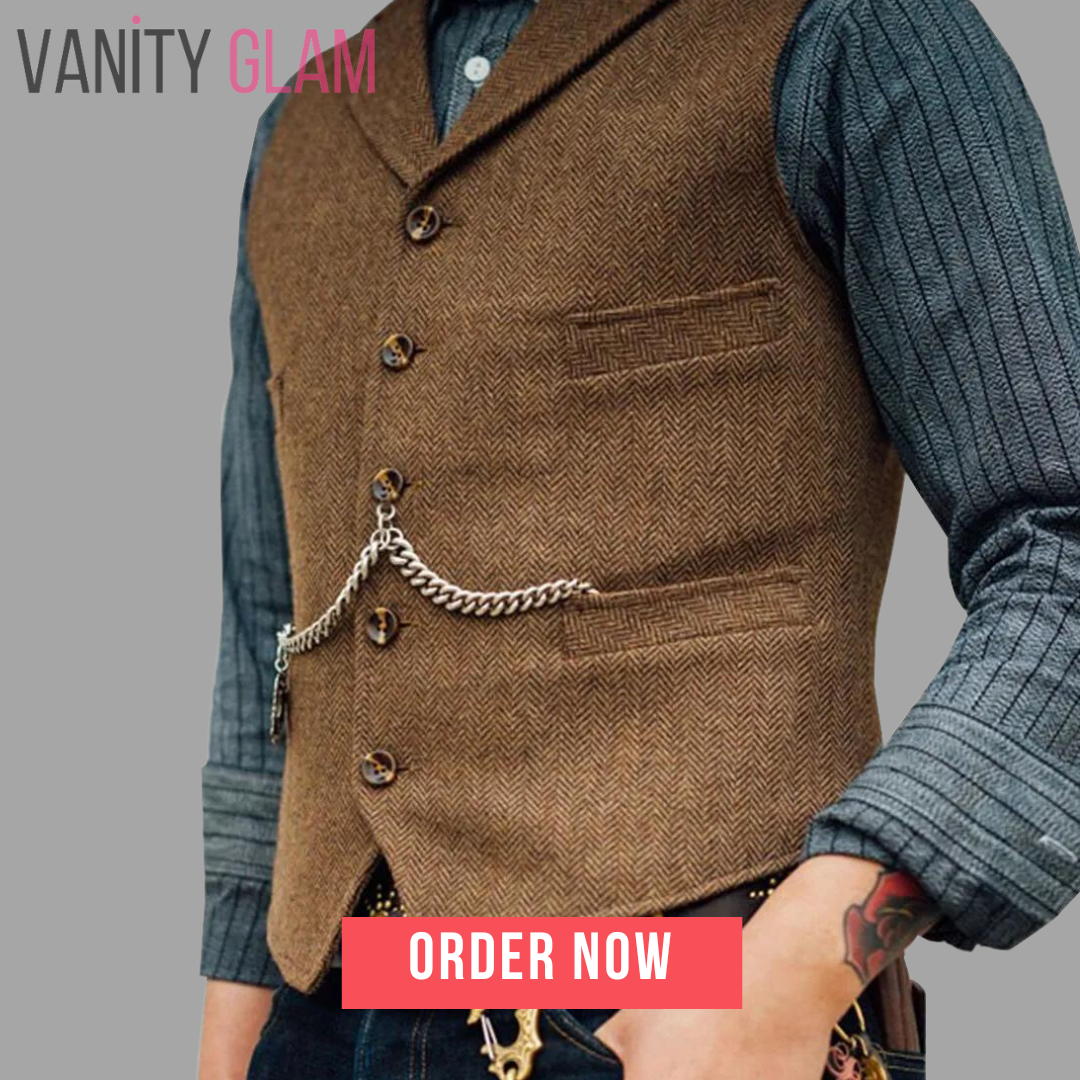 Men's Suit Vest Wool Tweed