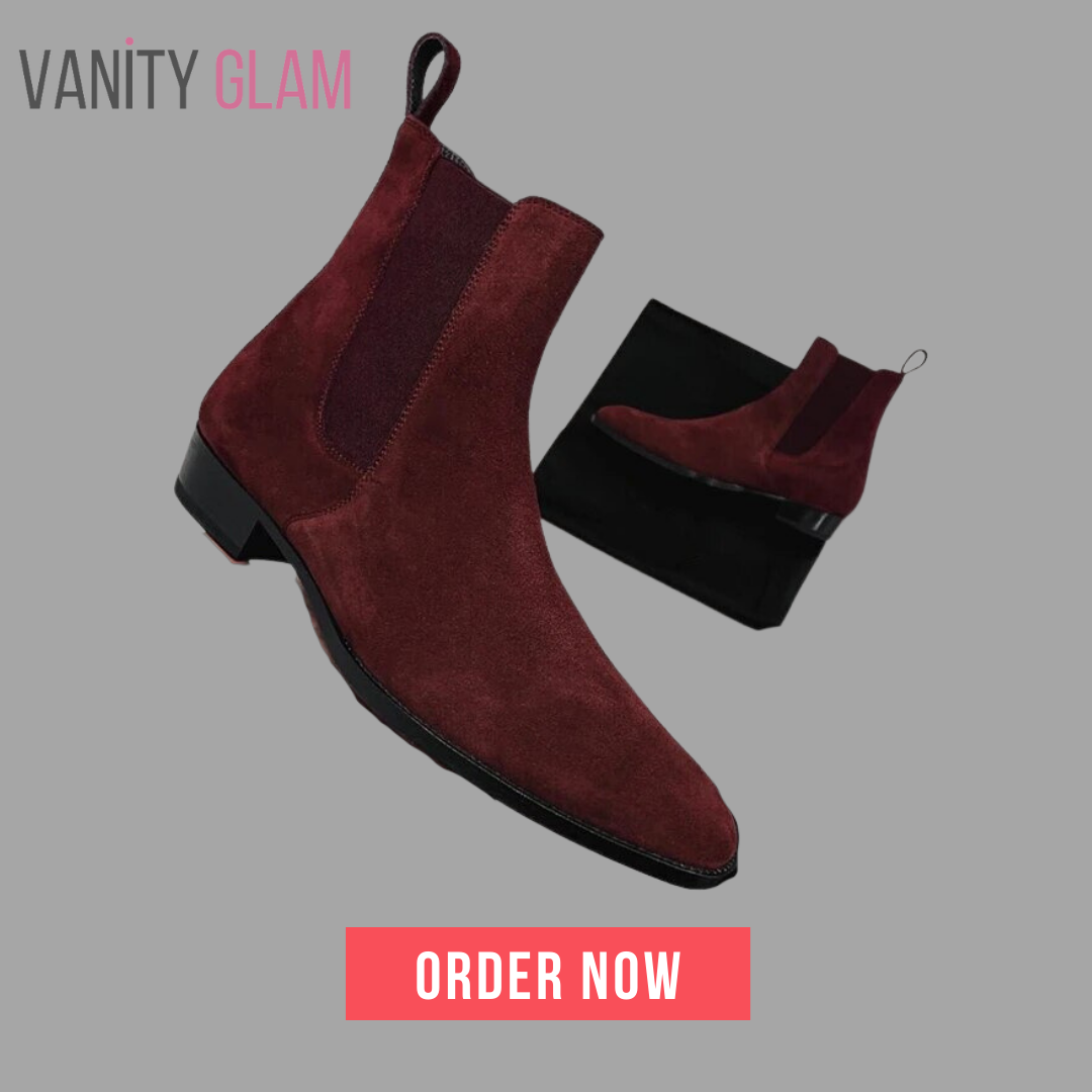 Faux Suede Cowboy Chelsea Boots