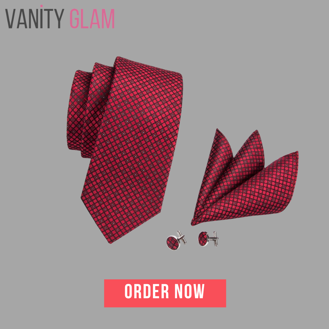 Burgundy Plaid Silk Tie