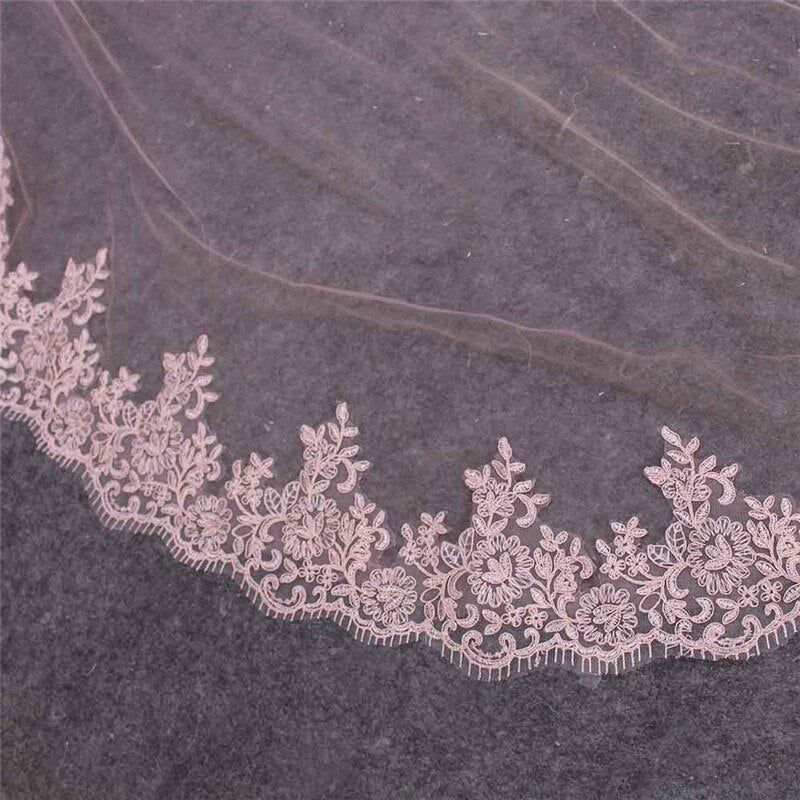 Lace Edge Cover Face Pink Veil