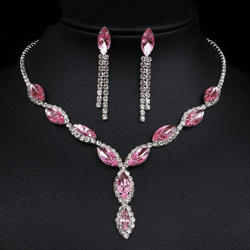 Pink Crystal Jewelry Sets