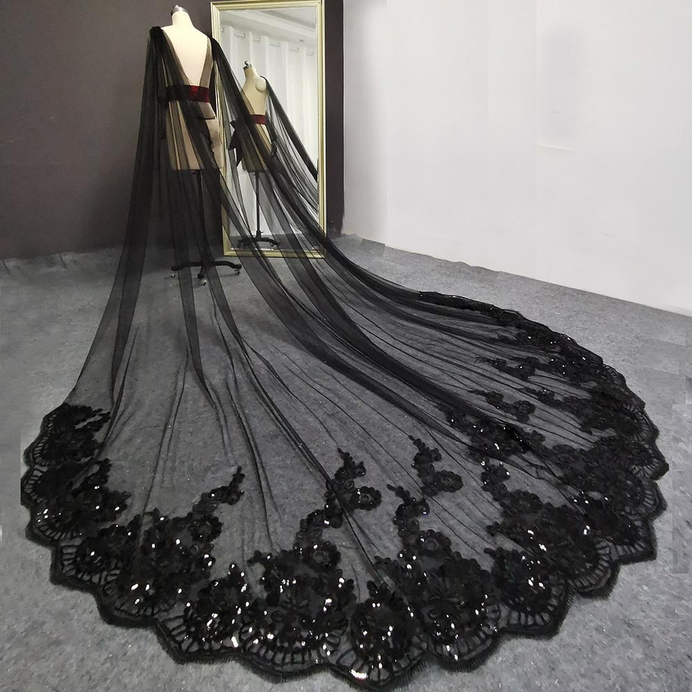 Black Long Wedding Veil