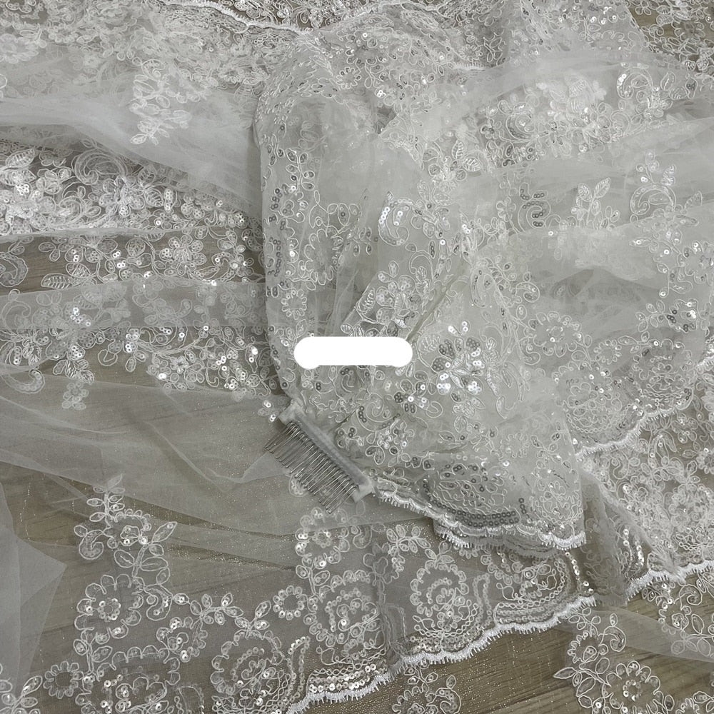 Long Bridal Wedding Veils Sequins Wraps design