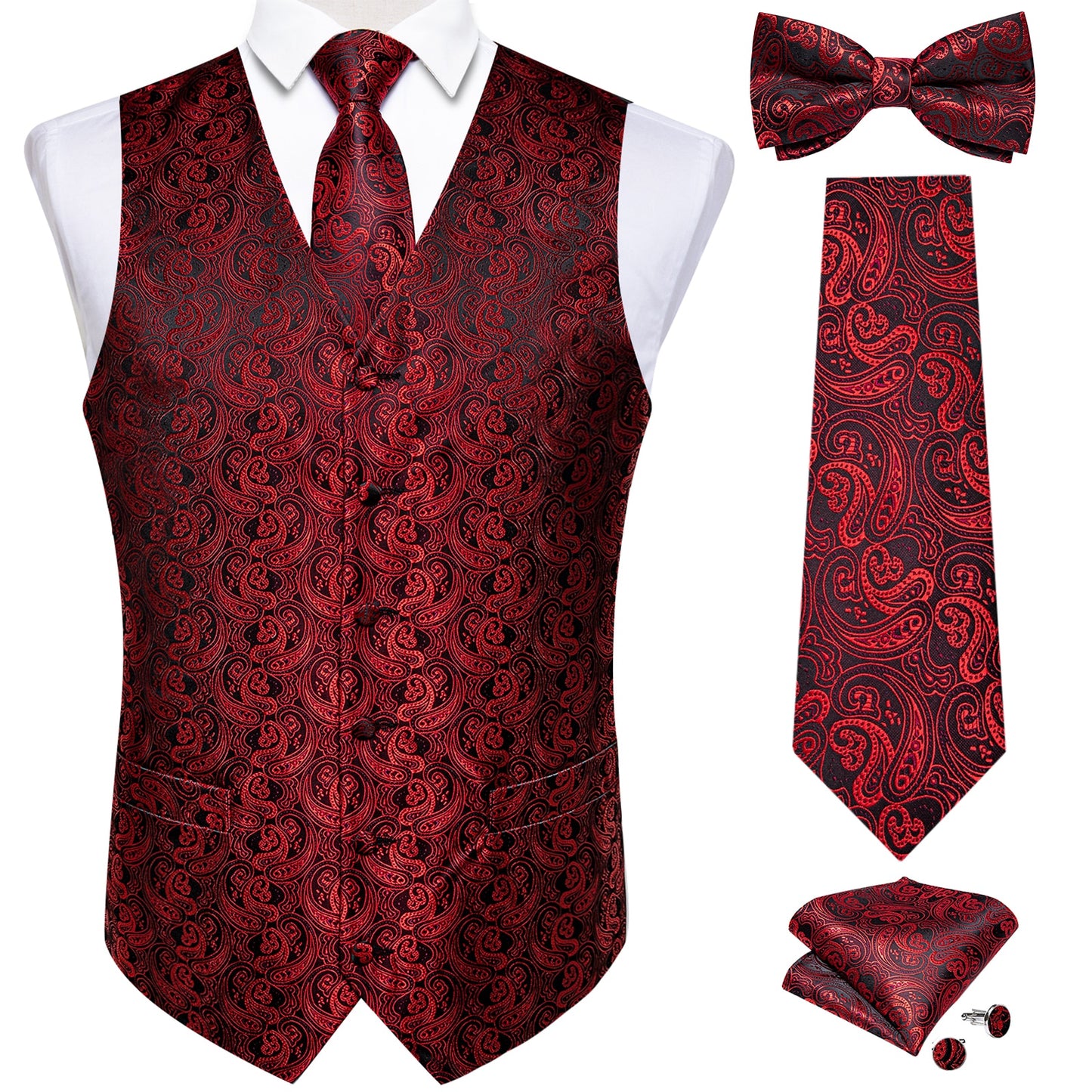 Causal Paisley V-neck Vest