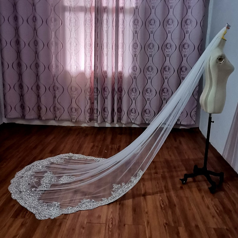 Bright Shiny Beaded Veil