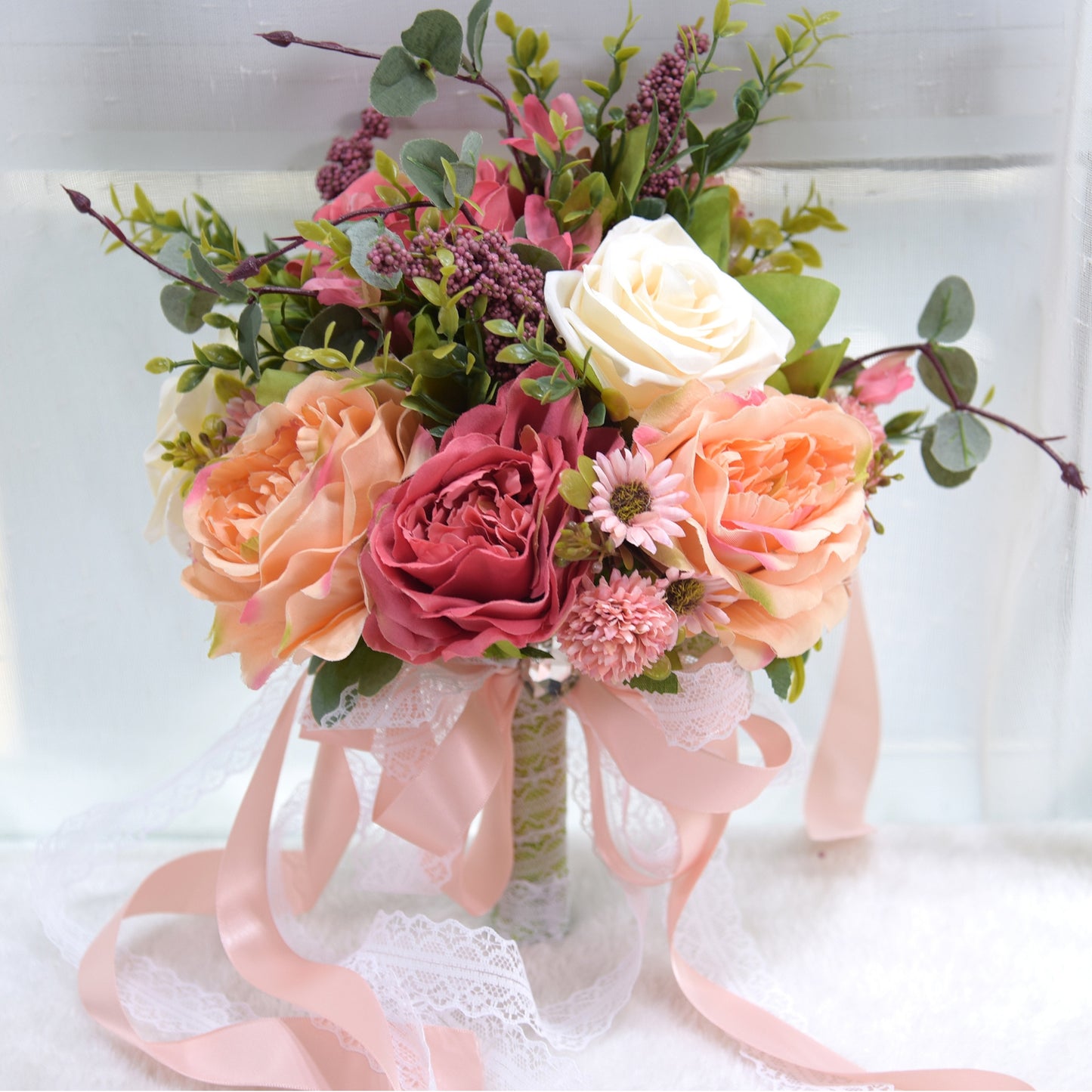 Rustic Vintage Cascading Bridal Bouquet