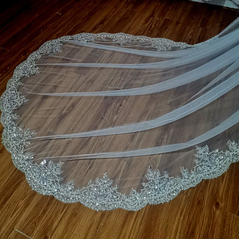 Sequins Beaded Pearl Veil