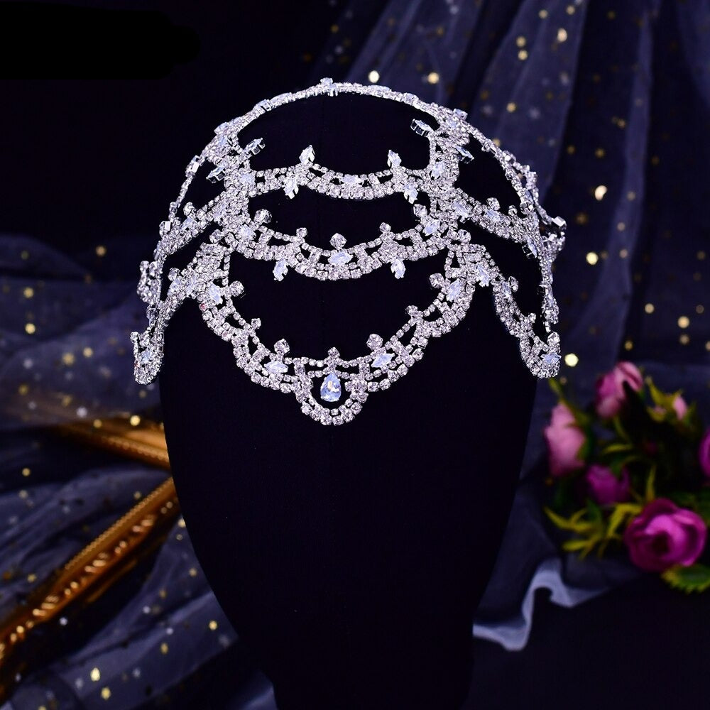 Crystal Bridal Headband Flower Shape