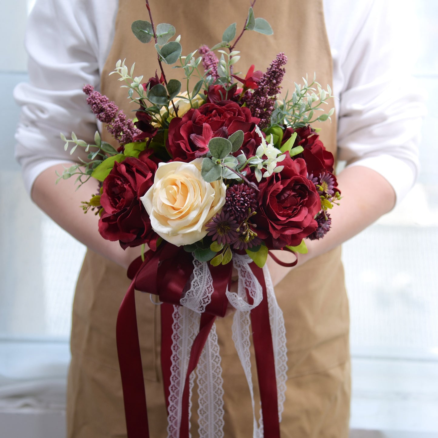 Rustic Vintage Cascading Bridal Bouquet