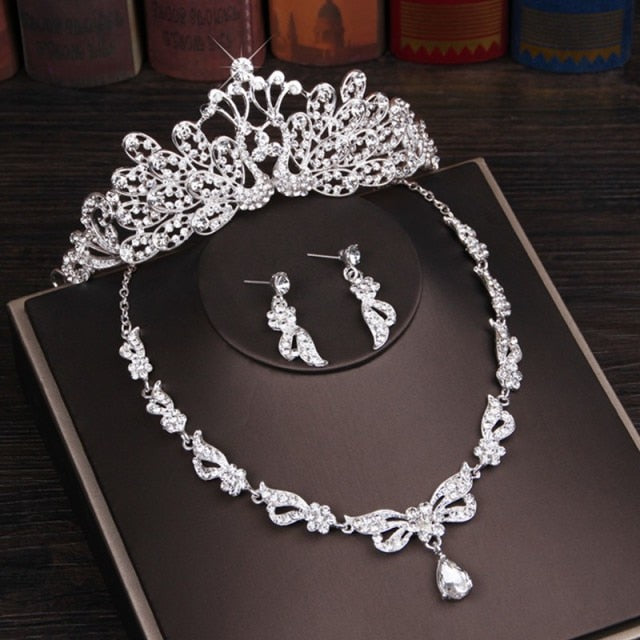 3PCS Rhinestone Crystal Jewelry Set