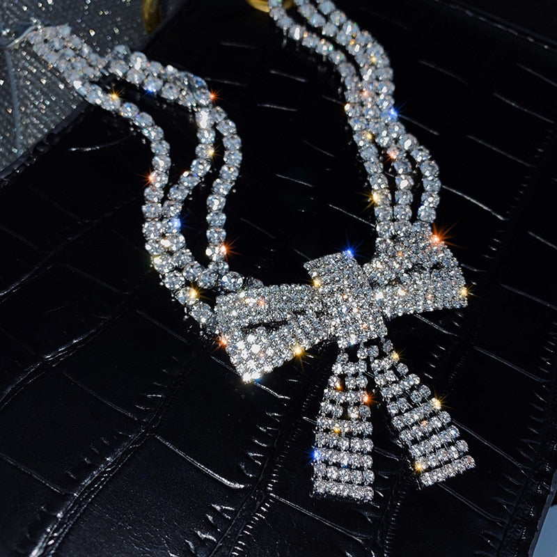 Crystal Bow Necklace