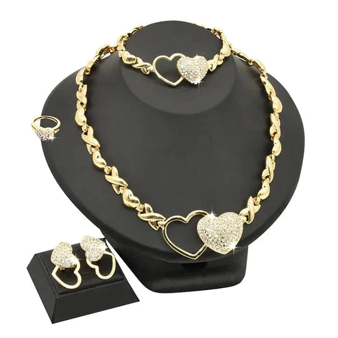 Crystal Heart Ethopian Jewelry Set