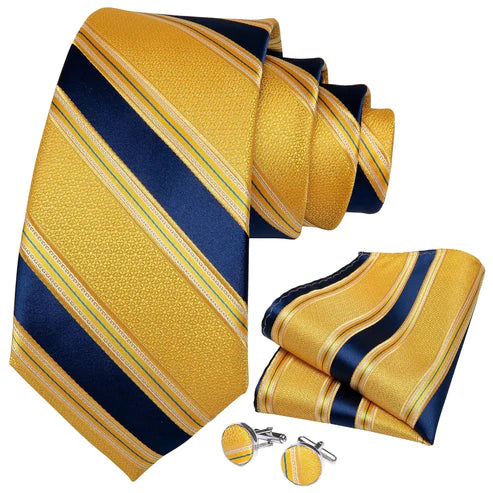 Radiate Style with the Yellow Paisley Silk Tie Set
