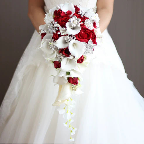 Dancing Crystals: The Magic of Wedding Waterfall Crystal Bouquets