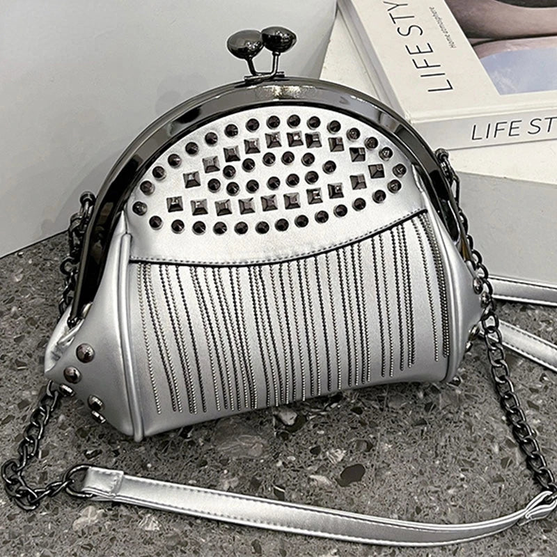 Shell Chic: The Rivet Tassel Bag for Nighttime Glam