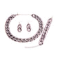 4PCS Acrylic Cuban Chain Necklace Set – Metallic Statement Jewelry for Women Black Gun color