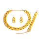4PCS Acrylic Cuban Chain Necklace Set – Metallic Statement Jewelry for Women Yellow Gold