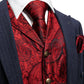 5PCS Classic Mens Wedding Suit Vest Set – Paisley Jacquard Silk Waistcoat & Accessories