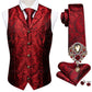 5PCS Classic Mens Wedding Suit Vest Set – Paisley Jacquard Silk Waistcoat Accessories a