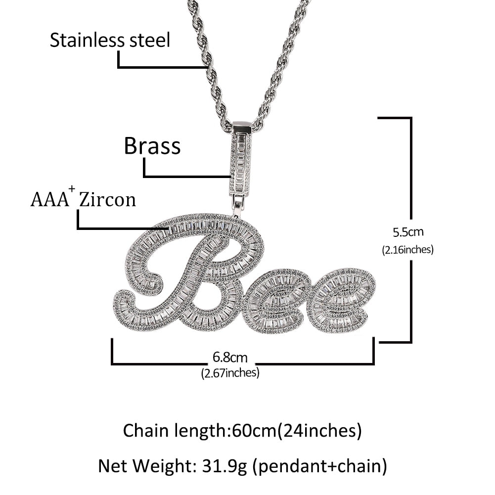Custom Letter Name Pendant Necklace