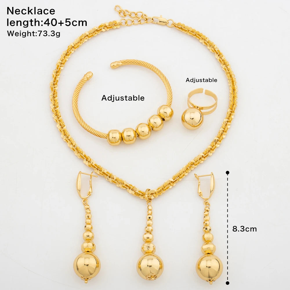 African Gold Color Jewelry Set