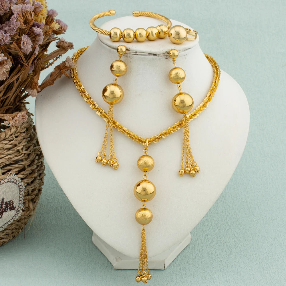 African Gold Color Jewelry Set