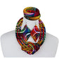 3-Piece African Print Ankara Fabric Jewelry Set – Necklace, Bracelet & Earrings