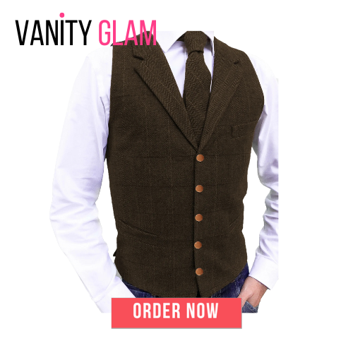 Army Green Plaid Wool Vest