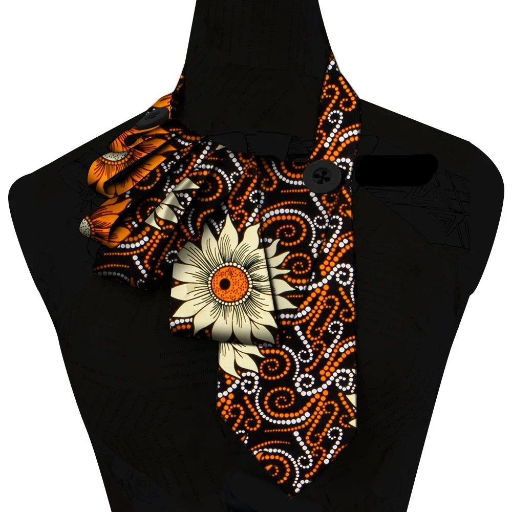 Bazin Fabric Handmade Collar – African Print Necklace & Statement Accessory b