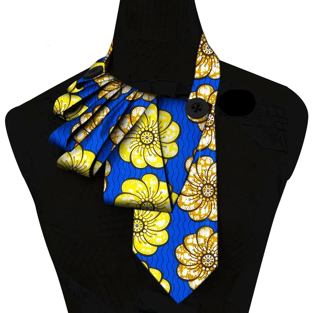 Bazin Fabric Handmade Collar – African Print Necklace & Statement Accessory c