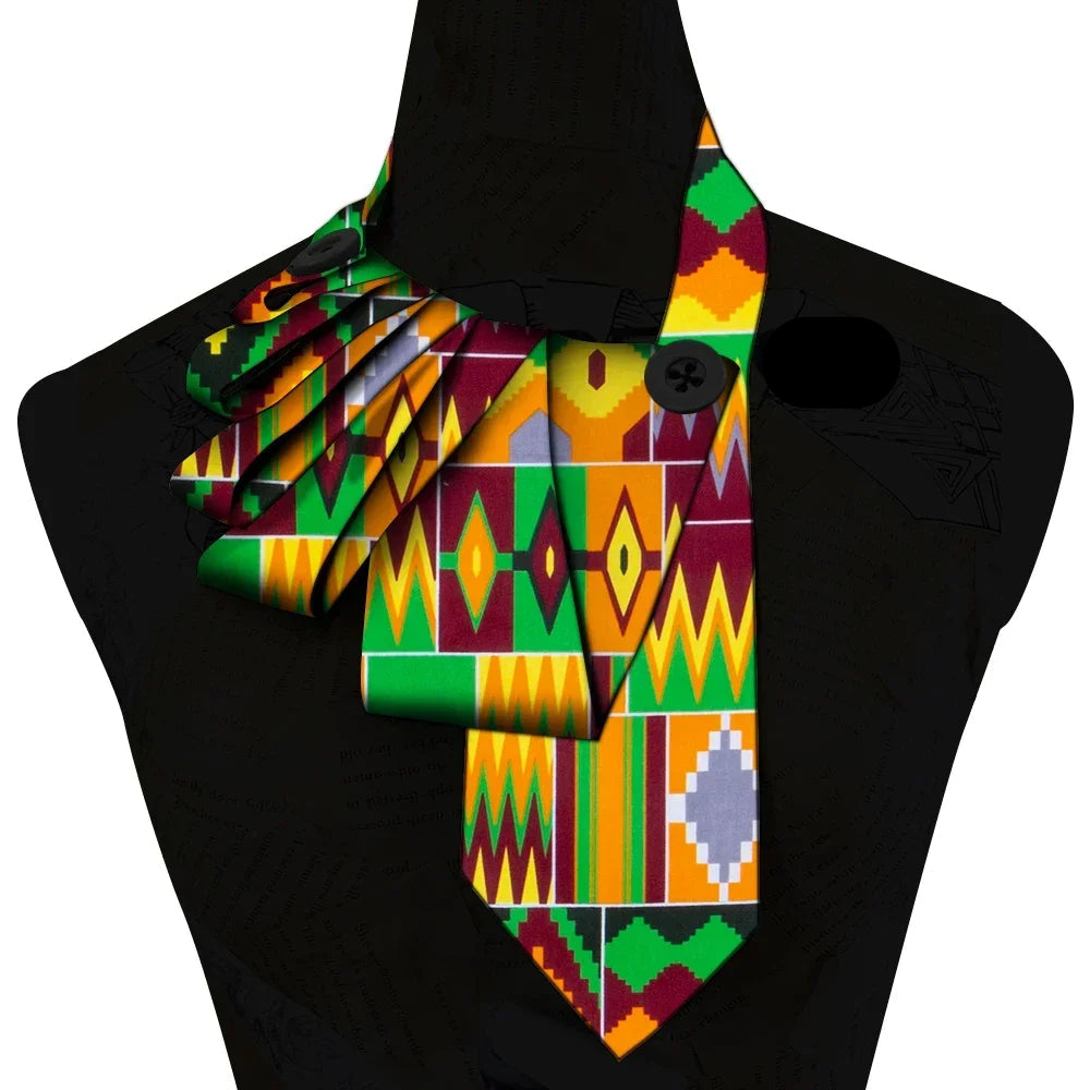 Bazin Fabric Handmade Collar – African Print Necklace & Statement Accessory g