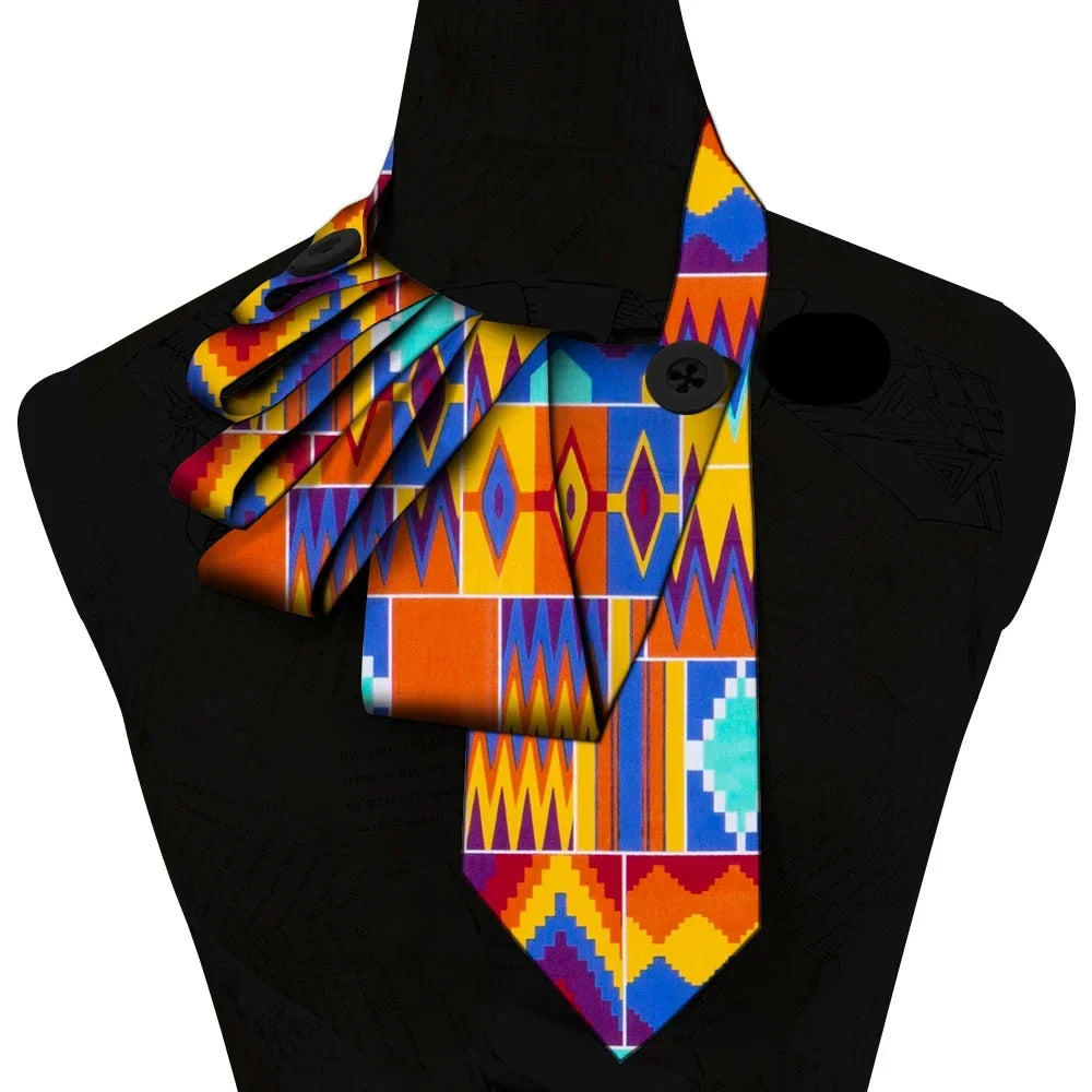 Bazin Fabric Handmade Collar – African Print Necklace & Statement Accessory h